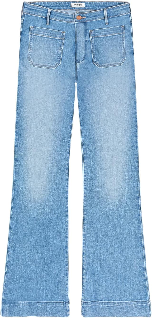 Detalle de Wrangler Women’s FLARE flared jeans in medium-stretch denim