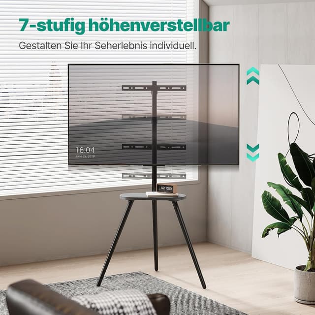 Detalle de ECOTINY TV Ständer für 43–65 Zoll: höhenverstellbar, schwenkbar, bis 35 kg (VESA bis 400x400)