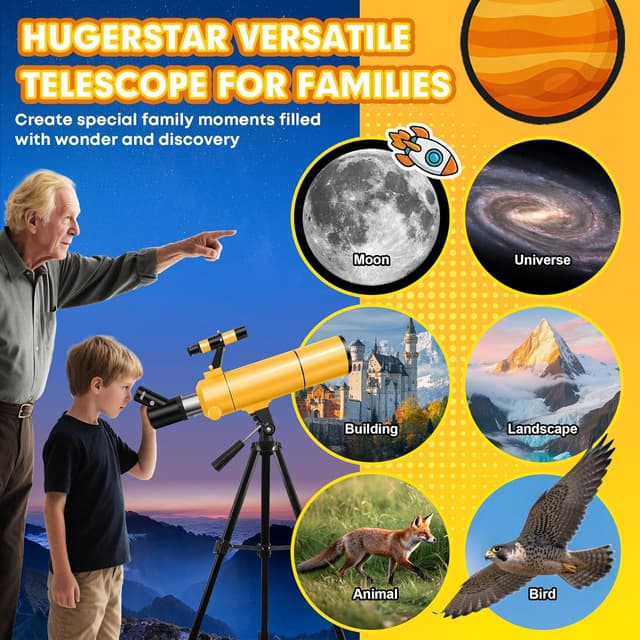 Thumbnail 6 de HUGERSTAR 80/500mm Télescope réfracteur 150X