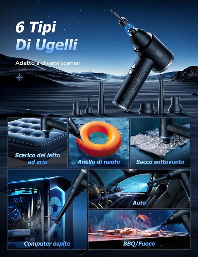 Thumbnail 4 de Aria Compressa Elettrico 3 Velocità LED 100000 RPM