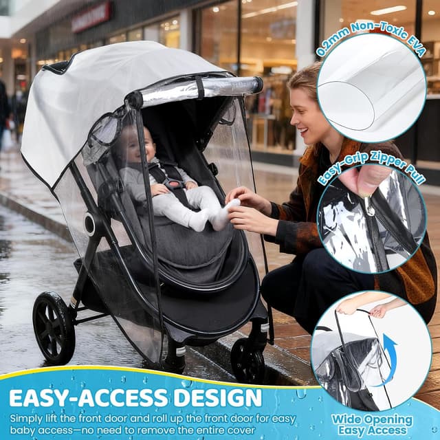 Detalle 2 de Orzbow Universal Rain Cover 0.2mm for Pushchair