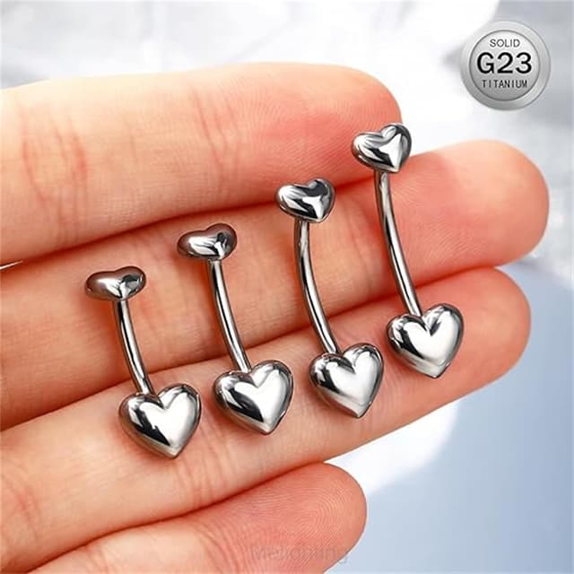 Detalle 2 de Melighting piercing ombelico cuore titanio