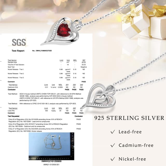 Thumbnail 4 de LAVUMO Herzkette Silber 8 mm Zirkonia