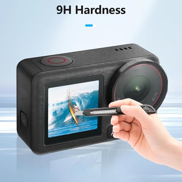 Detalle de AMAZEAR 2er-Set Displayschutzfolie für DJI Osmo Action 5 Pro (inkl. Objektivschutz)