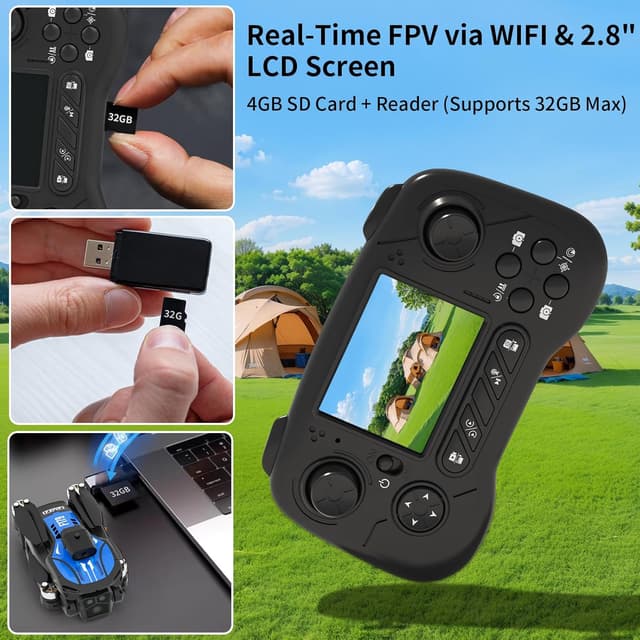 Thumbnail 6 de Drone Pieghévole Fotocamera 1080P con Schermo 2,8