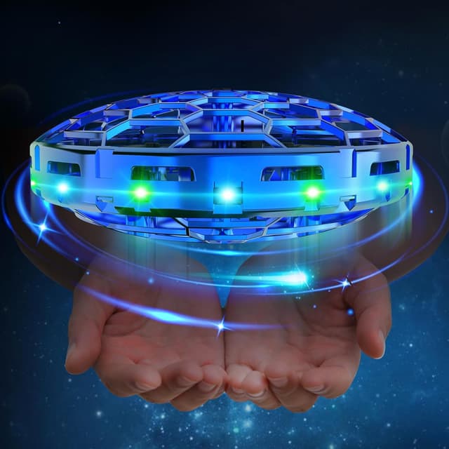 Detalle de semai Mini UFO Drohne: fliegender Handball mit 360°-Hover, LED und IR-Sensoren (blau)