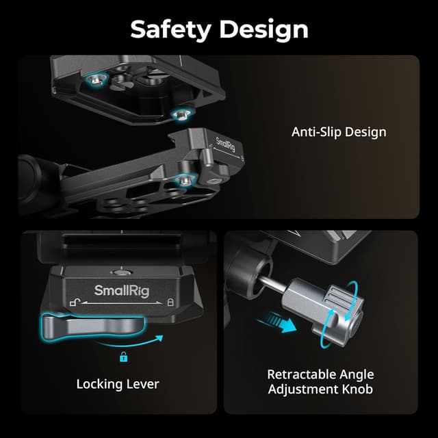 Detalle 2 de SMALLRIG Power Banks-Montageplatten-Kit 4695 – Powerbank-Halterung mit Dual-Schnellwechsel für arca-swiss