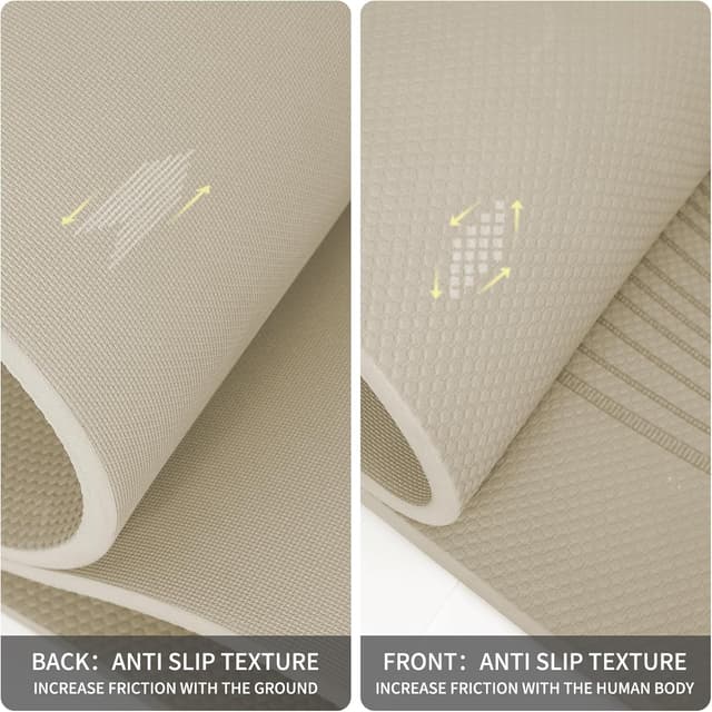 Detalle de PAIDU Large Yoga Mat (72 x 36 x 0.4) Extra Wide, Extra Thick Non-Slip POE Exercise Mat