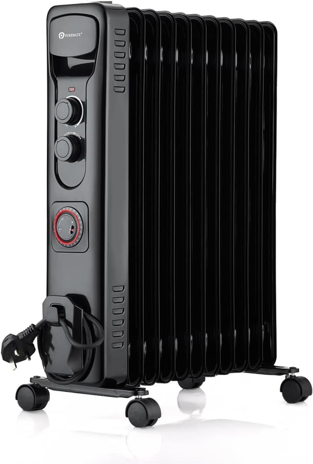 Detalle de PureMate Oil Filled Radiator 2500W, 11-fin heater 🏠