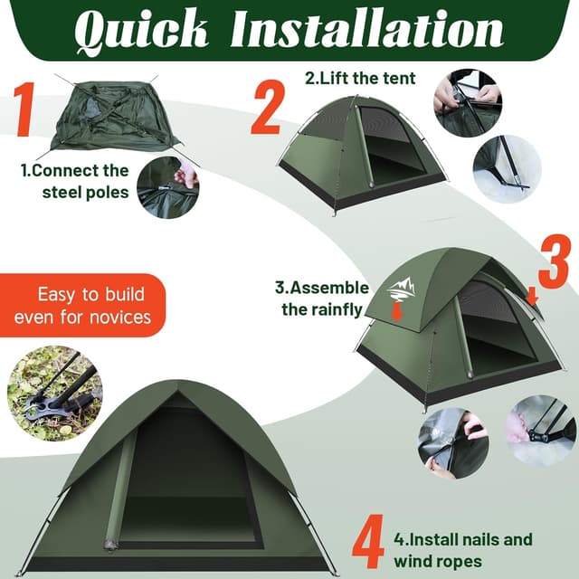 Thumbnail 4 de Camping Tent 2/3 Man Dome Tent 2.8kg