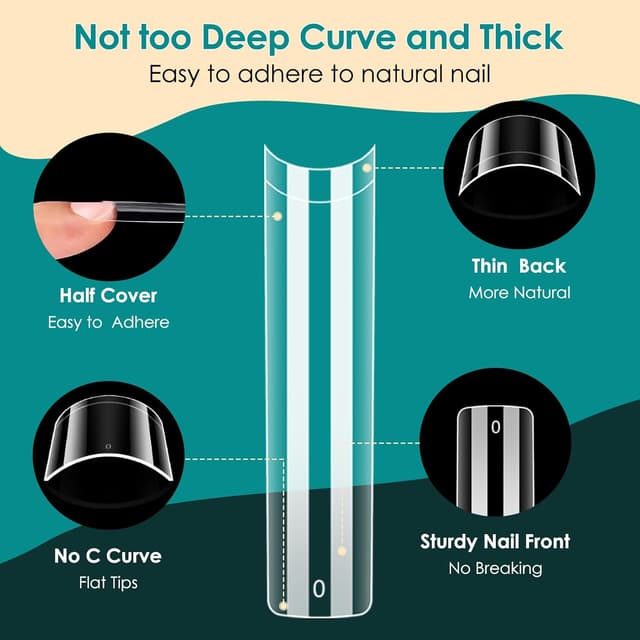 Detalle 2 de Adonafy Nail Tips 504 Stück XXL