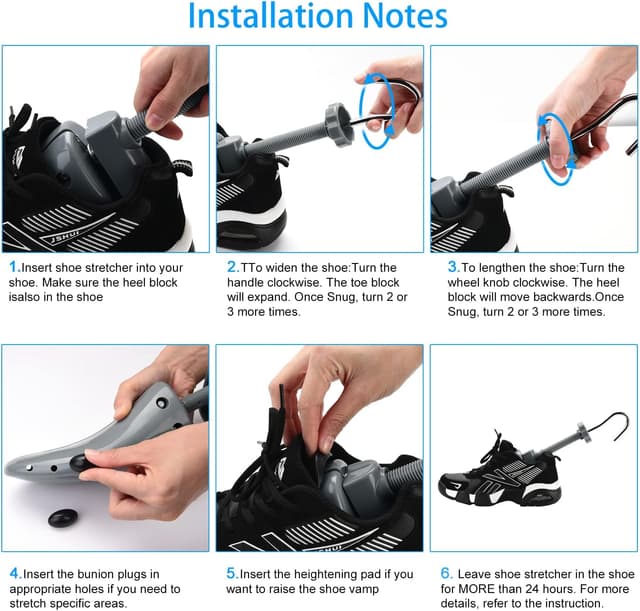 Detalle 2 de JJDPARTS 4-Wege Schuhspanner für Herren & Damen mit einstellbarer Länge/Breite und Schuhlöffel