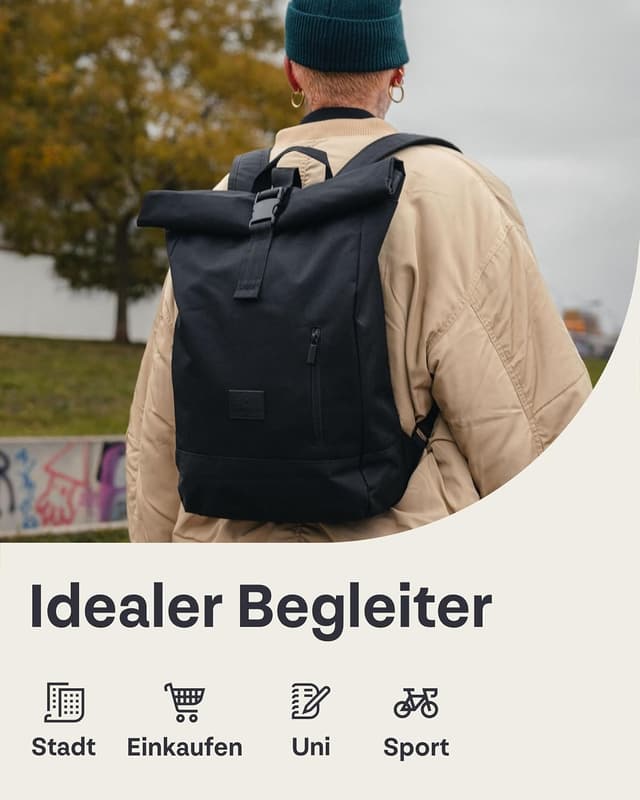 Thumbnail 6 de Johnny Urban Robin Medium Rolltop Rucksack (15L) mit Laptopfach – grün, unisex