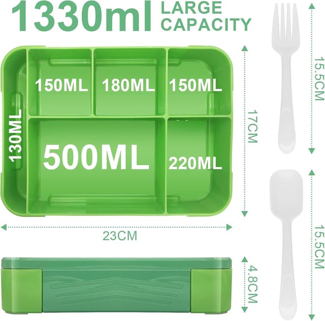 Detalle de IJIAMY Brotdose Kinder mit Fächern – auslaufsichere Bento-Box für Schule, Kindergarten & Ausflüge