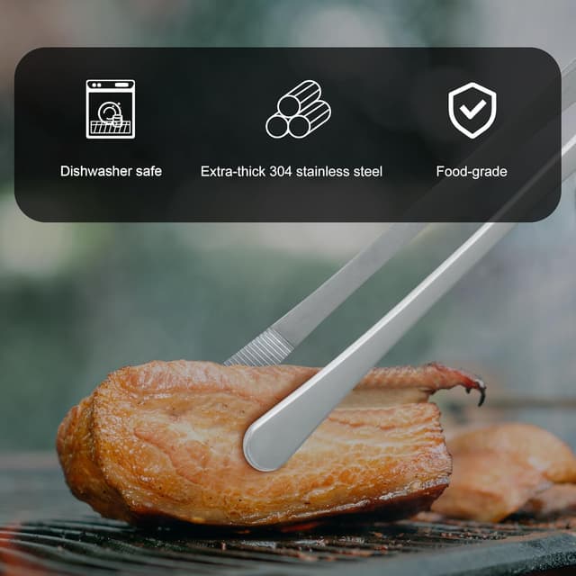 Detalle de Hotec Grillzange Edelstahl Lang 30 cm Kochpinzette Küche 🍽