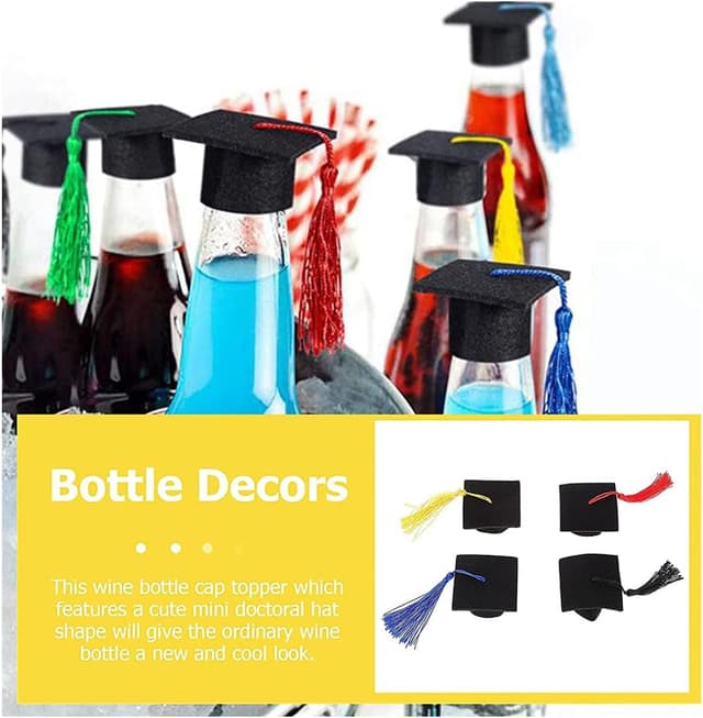 Detalle 2 de MaoNativey Mini Weinflasche Deko Hut – 6 Stück