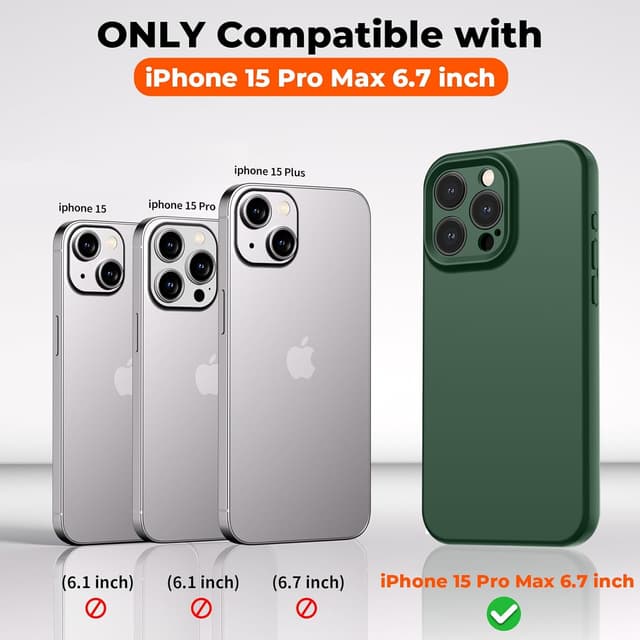 Detalle de SUPFINE Designed for iPhone 15 Pro Max Liquid Silicone Case (Acacia Green)