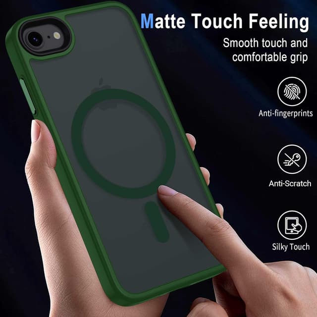 Thumbnail 6 de Coque magnétique XTCASE pour iPhone 8 / SE 2020-2022 compatible MagSafe, dos mat translucide vert foncé