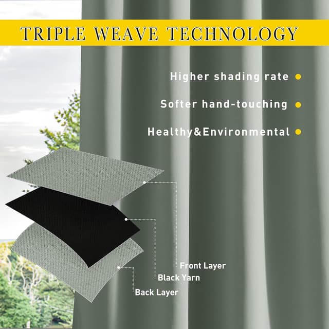 Thumbnail 5 de NICETOWN 2 Panels Outdoor Curtains W100xL84 🌤