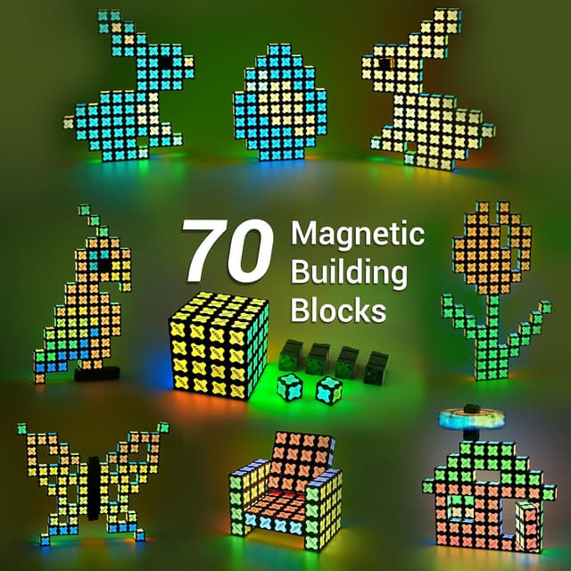 Detalle 1 de TOSY Magnet Cube 4x4 70 Blocks (560 magnets) – multipurpose magnetic puzzle & fidget spinner toy