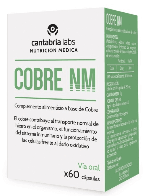 Imagen de Nutrición Médica Cobre NM 60 Cápsulas 📦 en OfertitasTOP
