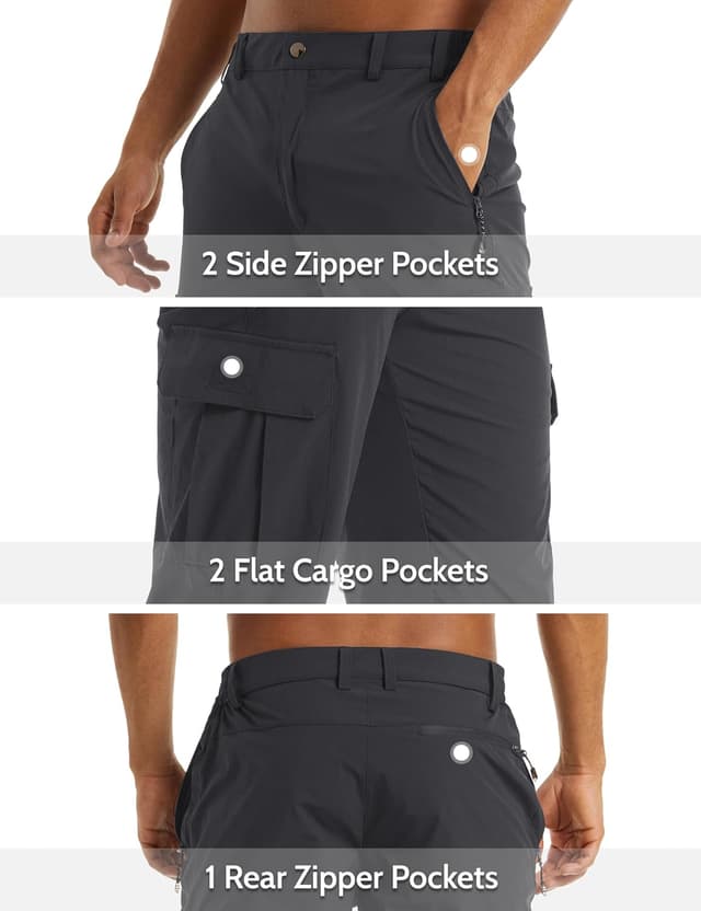 Detalle 2 de MAGCOMSEN Men’s Quick-Dry 3/4 Gym Shorts with Zipper Pockets (Nylon/Elastane)