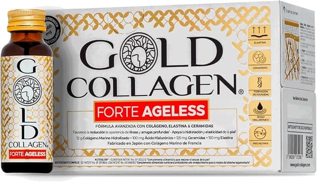Detalle de GOLD COLLAGEN Forte Ageless 🧴 Antiarrugas con Colágeno Marino
