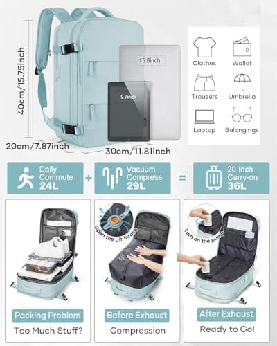 Detalle de SZLX Mochila de vacío con bomba eléctrica y compartimento cabina (estilo Ryanair) para viajes