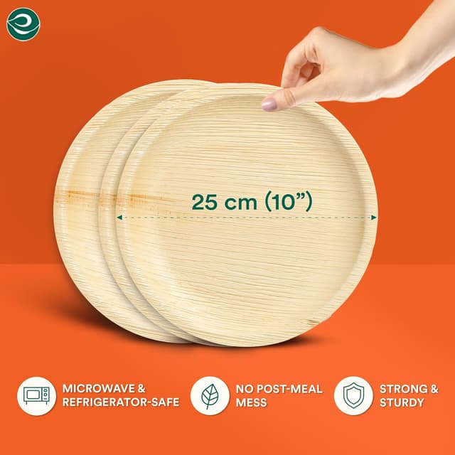 Detalle de ECO SOUL palm leaf plates 10 inch round