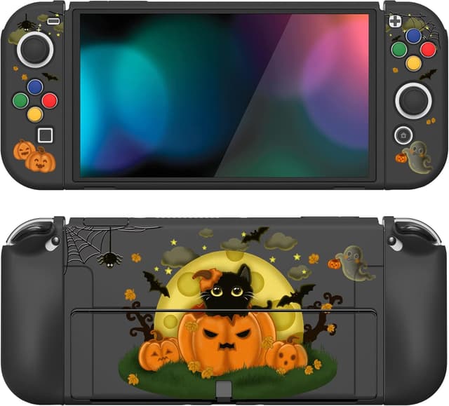 Detalle de playvital ZealProtect Soft Protective Case for Nintendo Switch OLED (Moon Night Halloween)