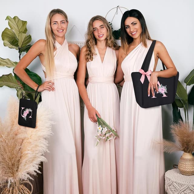 Detalle 2 de Vavabox A-Z Initial Personalised Tote Bag (Waterproof) – 03 Black Set, M