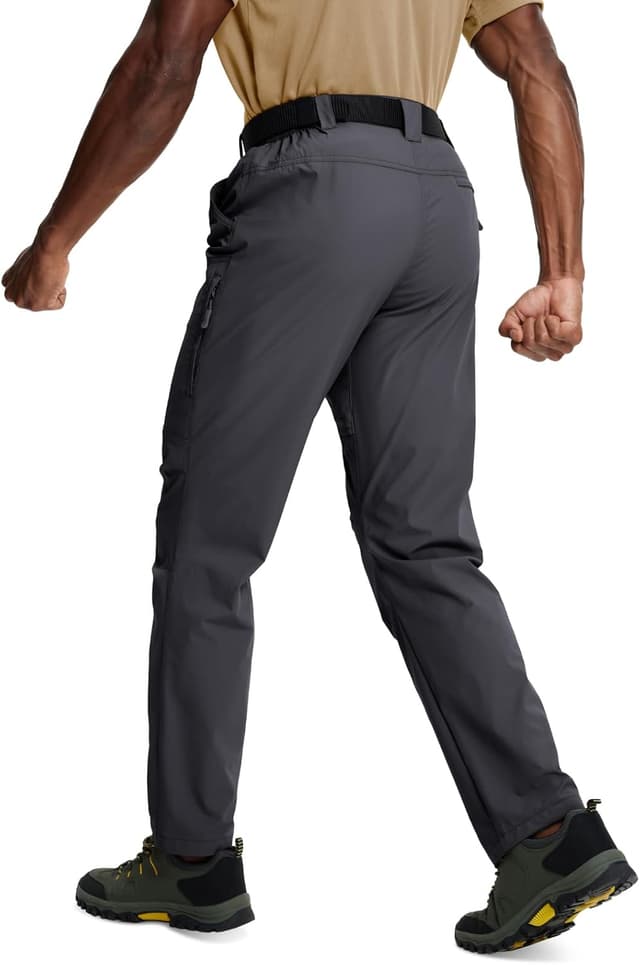 Detalle de Men’s Lightweight Cargo Hiking Pants (6 Pockets) — Nylon Stretch Waterproof Quick-Dry Travel Workwear