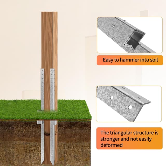 Detalle 1 de Fence post repair pack of 4 anchor spikes