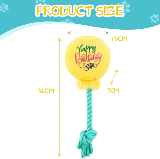 Thumbnail 1 de Plüsch-Geburtstags-Hundespielzeug mit Seilbein