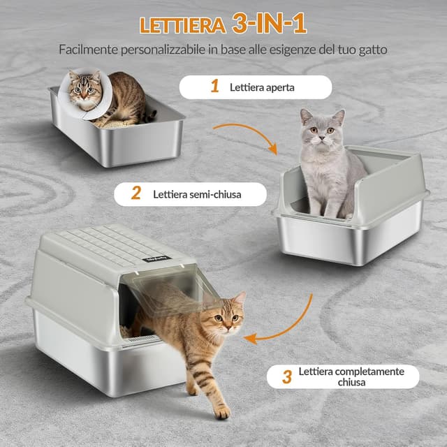 Detalle de Fobyfurny Lettiera in acciaio inox 120°