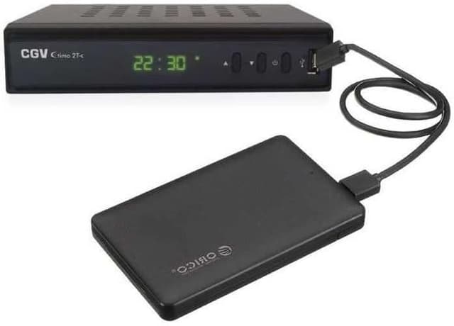 Detalle de CGV etimo 2T-C : récepteur/enregistreur TNT HD à double tuner (noir)