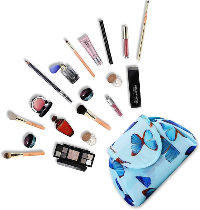 Detalle 2 de Lazy Drawstring Makeup Bag (Butterfly) – Large waterproof travel cosmetic organiser pouch