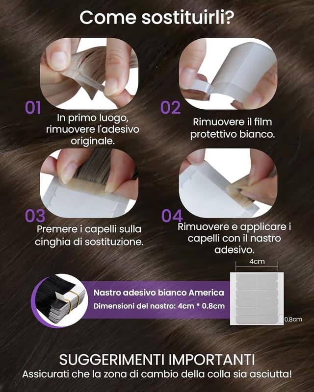 Thumbnail 5 de LaaVoo Extension Biadesive 45 cm Castano Scuro