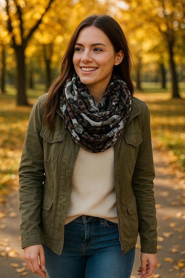 Thumbnail 4 de styleBREAKER Tubolare a spirale foulard in viscosa 110x90 cm