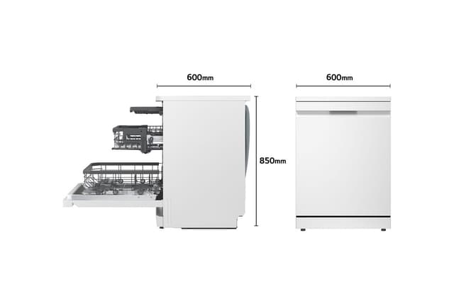 Detalle 2 de LG DF375HWS Lavavajillas QuadWash Steam, blanco