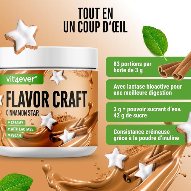 Detalle 2 de Poudre d’arôme à la cannelle Étoile – Flavor Craft (250 g)