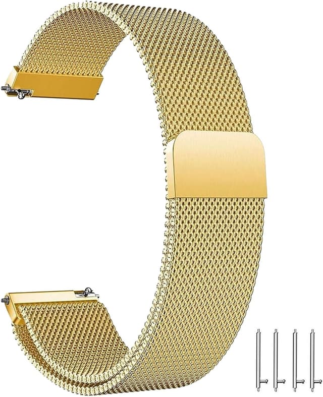 Detalle de ZLZKJS Edelstahl-Mesh Uhrenarmband mit Magnetverschluss (14–24 mm) und Schnellverschluss