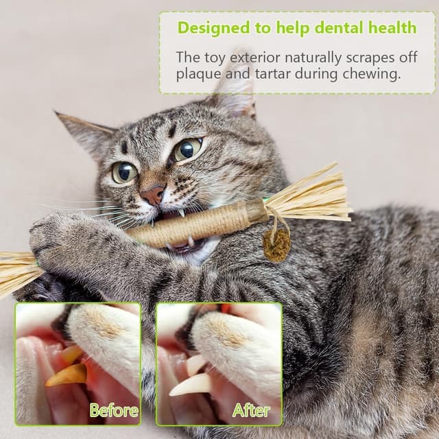 Detalle de Adiwo Katzenminze Sticks (4 Stück) – Matatabi-/Katzenminzen-Kausticks für Spiel & Zahnpflege