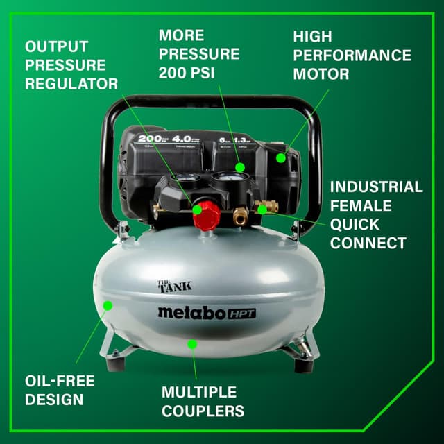Thumbnail 4 de Metabo HPT EC914S Air Compressor 6 Gal 🛠