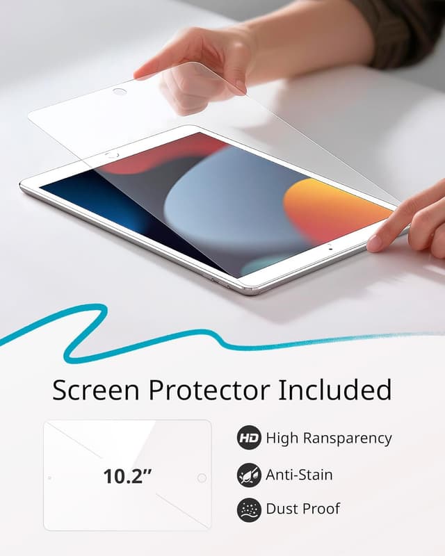 Detalle de CACOE Case for iPad 9th/8th/7th Generation (10.2 inch) in Peacock Blue with Screen Protector