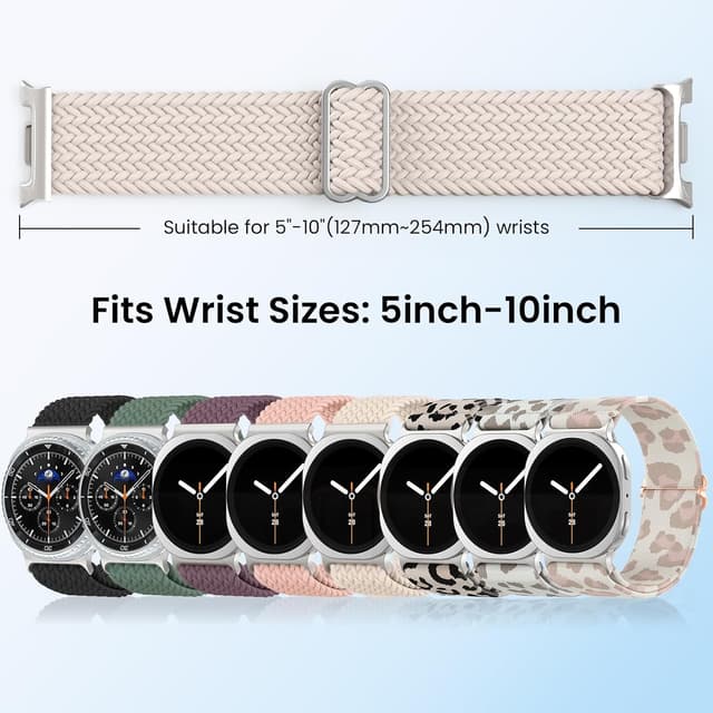 Detalle de Delidigi braided stretchy straps for Samsung Galaxy Watch 8 and Watch 8 Classic (nylon elastic replacement bands)
