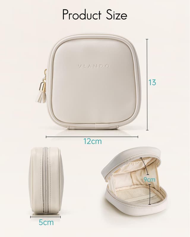 Detalle 2 de VLANDO Small Makeup Bag 12 x 5 x 13cm