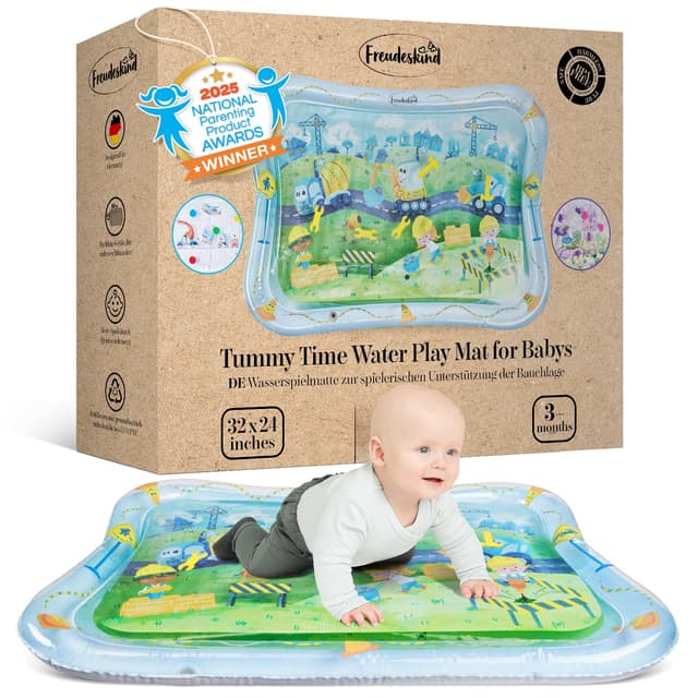 Detalle de TummyTime Wassermatte von Freudeskind – Baby-Wasserspielmatte, phthalat- & BPA-frei (ab 0/3/6/9 bis 24 Monate)