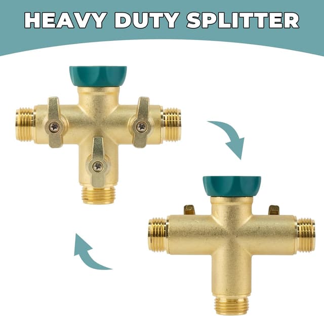 Thumbnail 3 de Wzzy Gurden 3-Way Tap Adapter (3/4 Inch T Splitter) with Shut-Off Valves for Gardena System