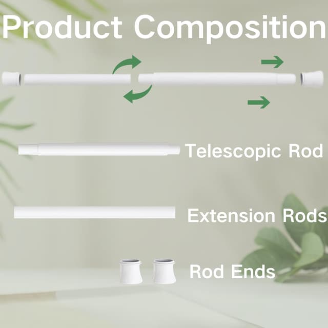 Thumbnail 4 de Extendable Telescopic Curtain Rod 185–250 cm 🪟